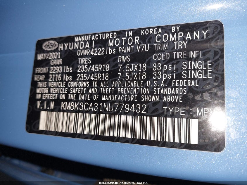 2022 HYUNDAI KONA N LINE KM8K3CA31NU779432