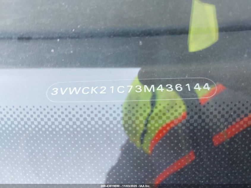 2003 Volkswagen New Beetle Gls 2.0L VIN: 3VWCK21C73M436144 Lot: 43519590