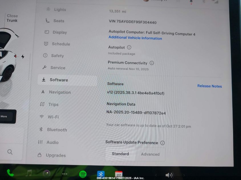 2025 Tesla Model Y Performance Dual Motor All-Wheel Drive VIN: 7SAYGDEF9SF304440 Lot: 43519614