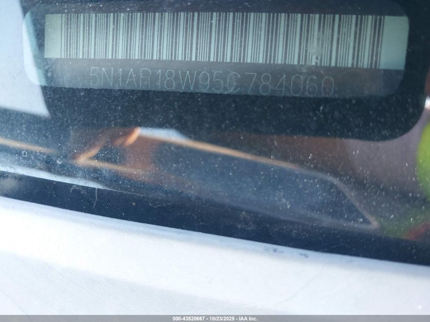 2005 Nissan Pathfinder Se VIN: 5N1AR18W95C784060 Lot: 43520667