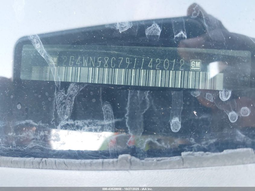 2009 Buick Lacrosse Super VIN: 2G4WN58C791142012 Lot: 43520858