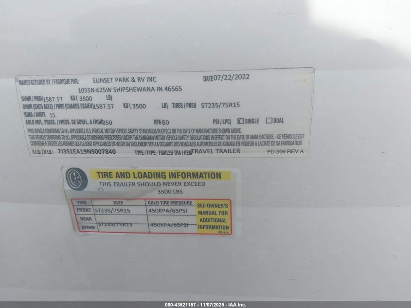7J3S1EA19NS007840 2022   photo no. 9