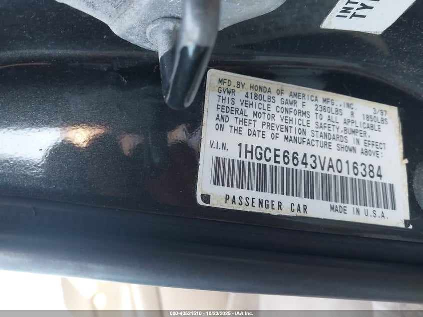 1HGCE6643VA016384 1997 HONDA ACCORD photo no. 9