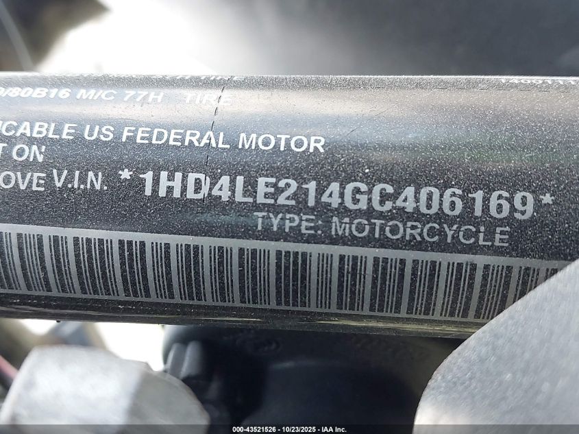 2016 Harley-Davidson Xl883 Iron 883 VIN: 1HD4LE214GC406169 Lot: 43521526