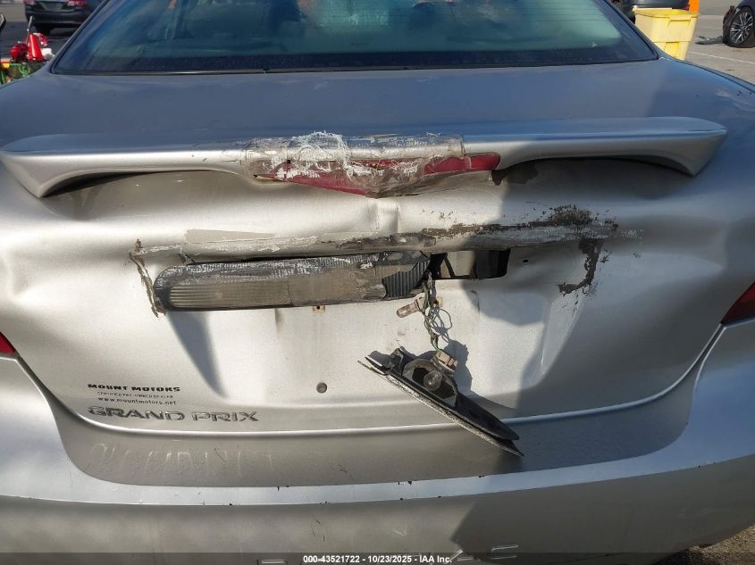 2008 Pontiac Grand Prix VIN: 2G2WP582081137310 Lot: 43521722