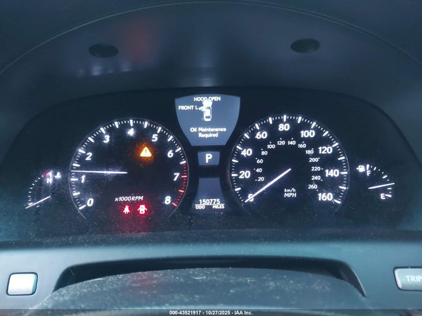 2008 Lexus Ls 460 VIN: JTHBL46F28505235 Lot: 43521917