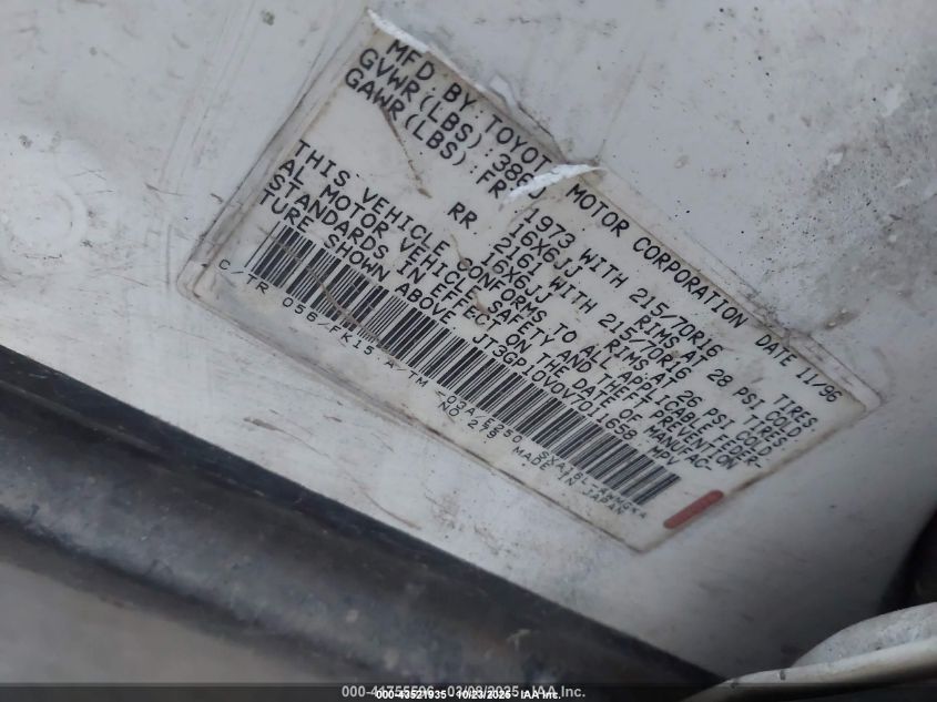 1997 Toyota Rav4 VIN: JT3GP10V0V7011658 Lot: 43521935