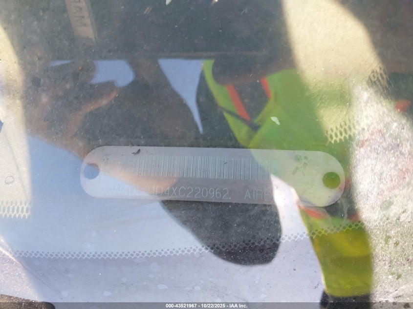 1999 Nissan Altima Gle/Gxe/Se/Se-L/Xe VIN: 1N4DL01D4XC220962 Lot: 43521967