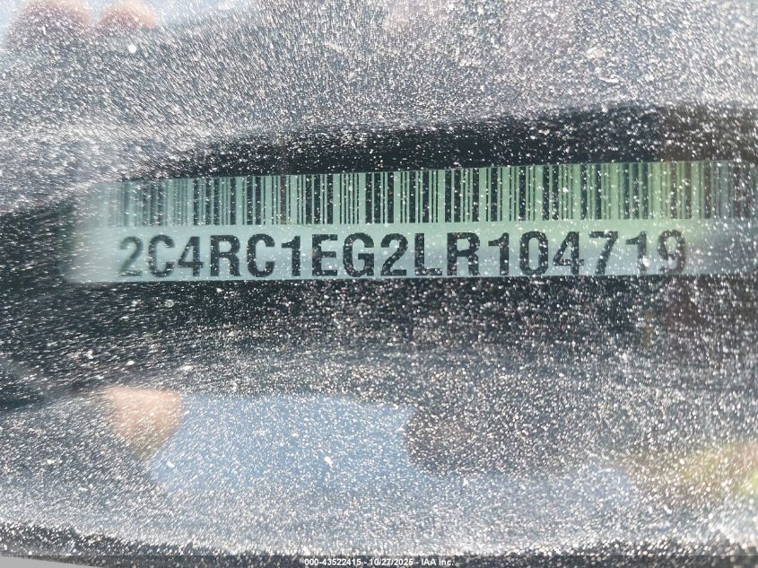 2020 Chrysler Pacifica Touring L Plus VIN: 2C4RC1EG2LR104719 Lot: 43522415