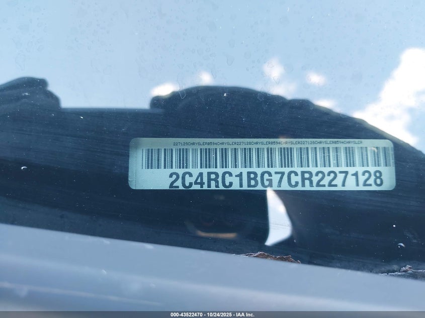2012 Chrysler Town & Country Touring VIN: 2C4RC1BG7CR227128 Lot: 43522470