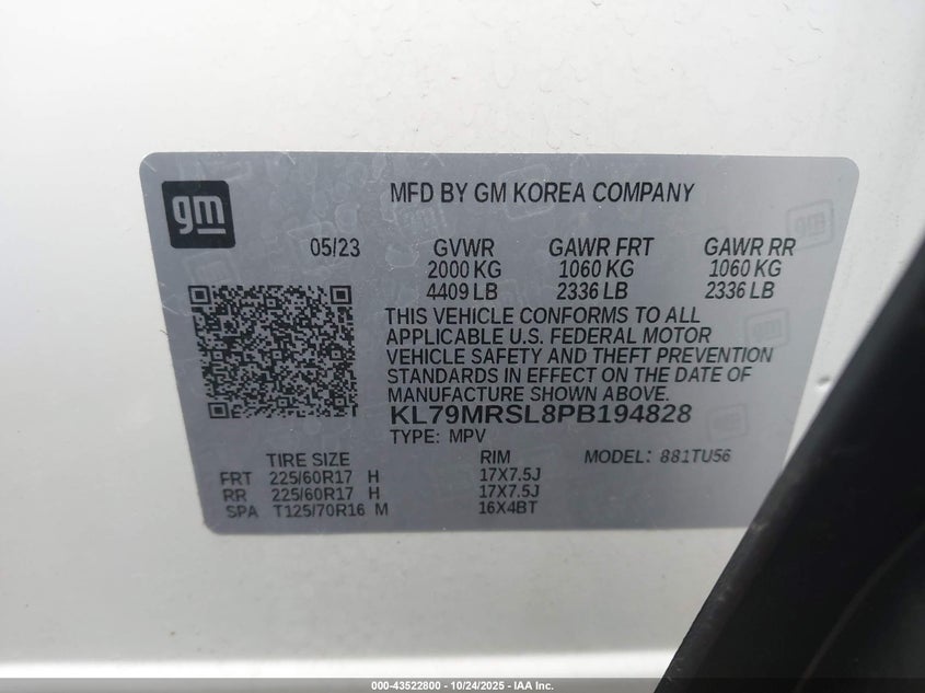 2023 CHEVROLET TRAILBLAZER AWD LT KL79MRSL8PB194828