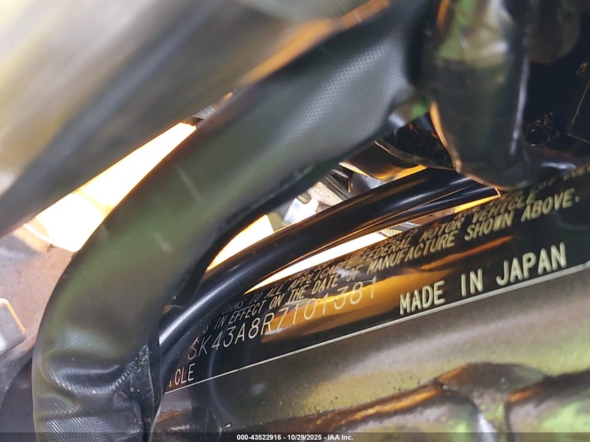 2024 Suzuki Dr-Z400 S VIN: JS1SK43A8R7101381 Lot: 43522916