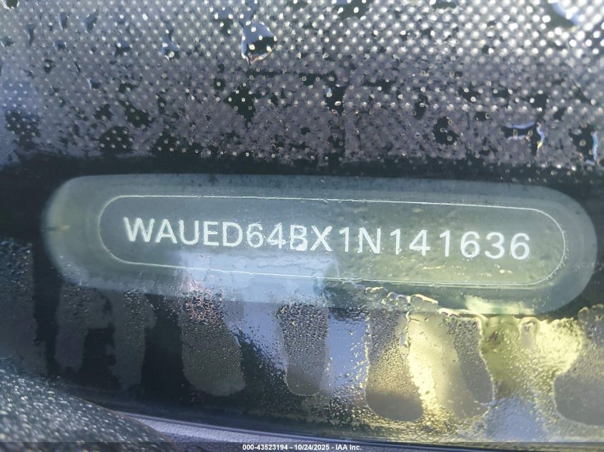 2001 Audi A6 2.7T VIN: WAUED64BX1N141636 Lot: 43523194