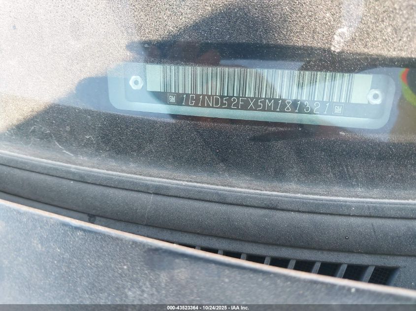 2005 Chevrolet Classic VIN: 1G1ND52FX5M181321 Lot: 43523364