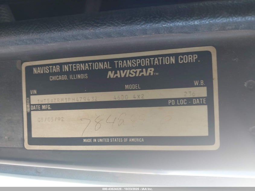 1HTSAZRM1PH479432 1993 INTERNATIONAL  photo no. 8