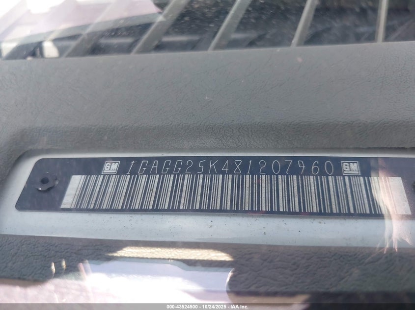 2008 Chevrolet Express Ls VIN: 1GAGG25K481207960 Lot: 43524500