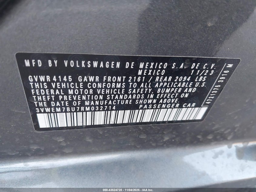 2024 VOLKSWAGEN JETTA 1.5T SE 3VWEM7BU7RM032714