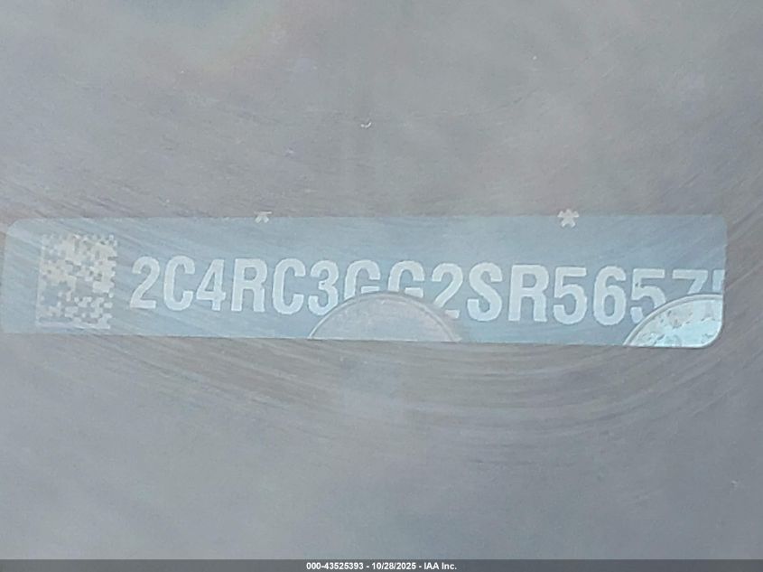 2025 Chrysler Pacifica Limited Awd VIN: 2C4RC3GG2SR565751 Lot: 43525393