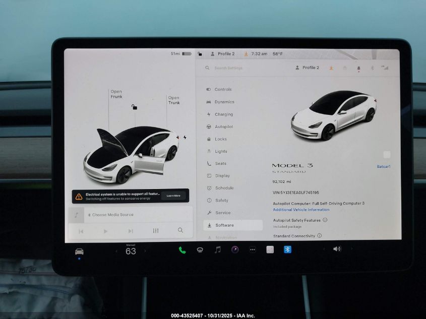 2020 Tesla Model 3 Standard Range Plus Rear-Wheel Drive/Standard Range Rear-Wheel Drive VIN: 5YJ3E1EA0LF745195 Lot: 43525407