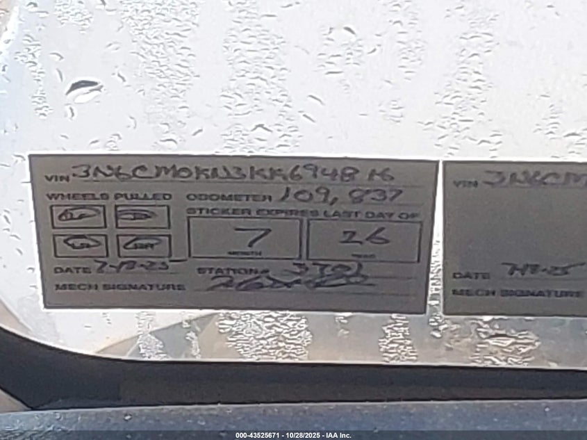 2019 Nissan Nv200 S VIN: 3N6CM0KN3KK694816 Lot: 43525671