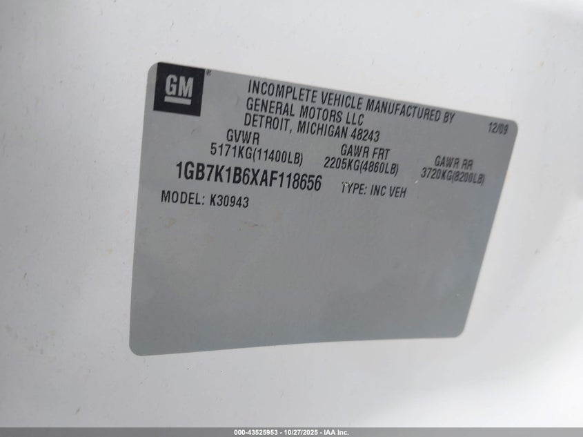 1GB7K1B6XAF118656 2010 CHEVROLET SILVERADO photo no. 8