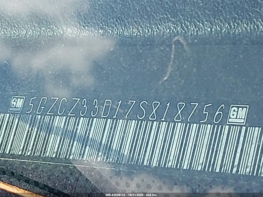 2007 Saturn Vue 4 Cyl VIN: 5GZCZ33D17S818756 Lot: 43526133