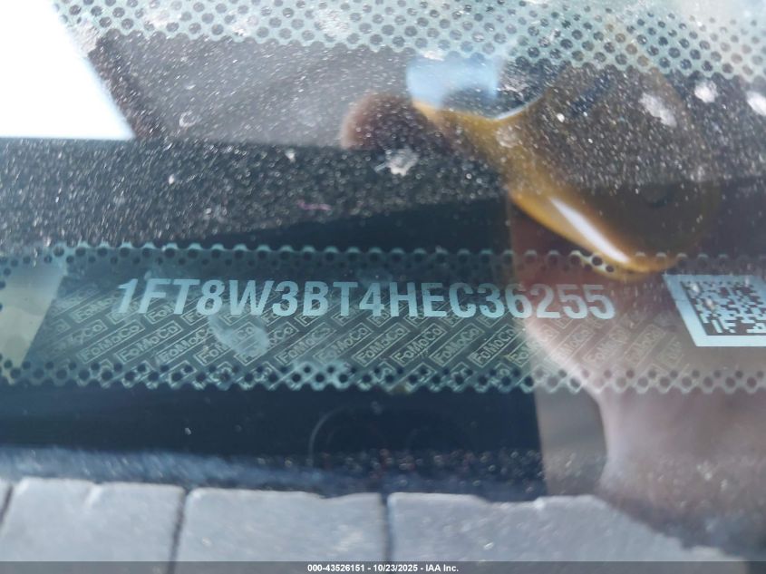 2017 Ford F-350 Xlt VIN: 1FT8W3BT4HEC36255 Lot: 43526151