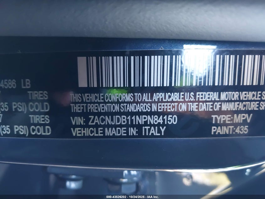 2022 JEEP RENEGADE LATITUDE 4X4 ZACNJDB11NPN84150