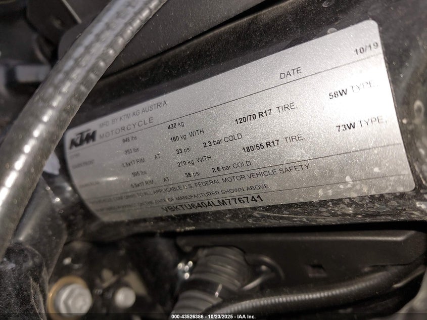 2020 KTM 790 DUKE VBKTU6404LM776741