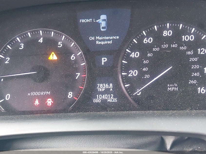 2007 Lexus Ls 460 VIN: JTHBL46F975022934 Lot: 43528499