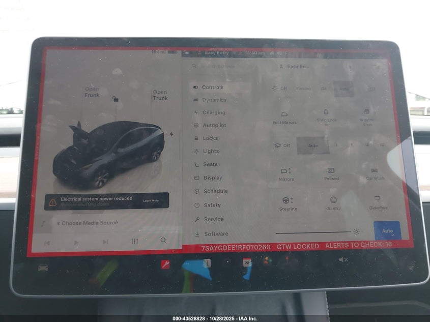 2024 Tesla Model Y Long Range Dual Motor All-Wheel Drive VIN: 7SAYGDEE1RF070280 Lot: 43528828