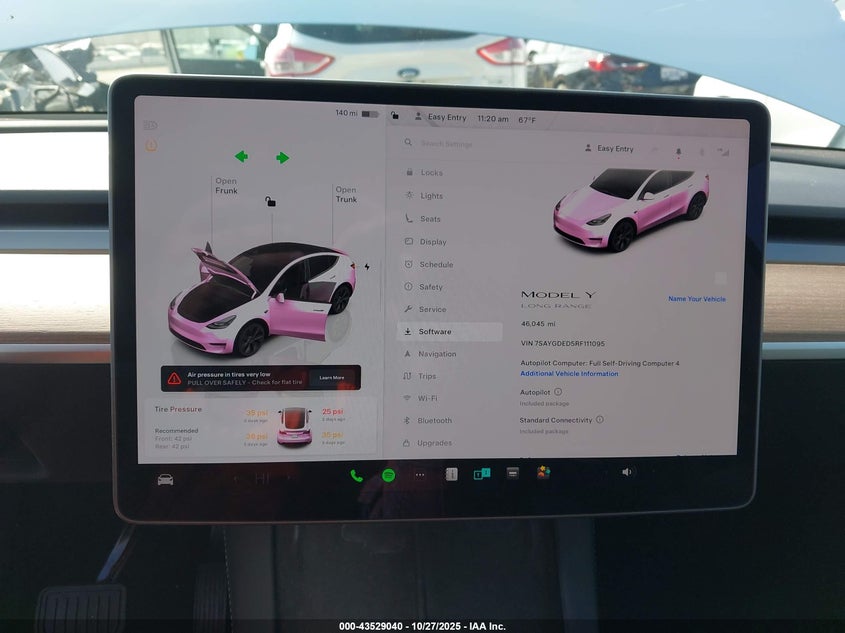 2024 Tesla Model Y Long Range Dual Motor All-Wheel Drive/Rwd VIN: 7SAYGDED5RF111095 Lot: 43529040