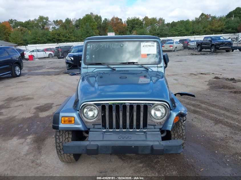 1998 Jeep Wrangler Sport VIN: 1J4FY19SXWP742221 Lot: 43529191