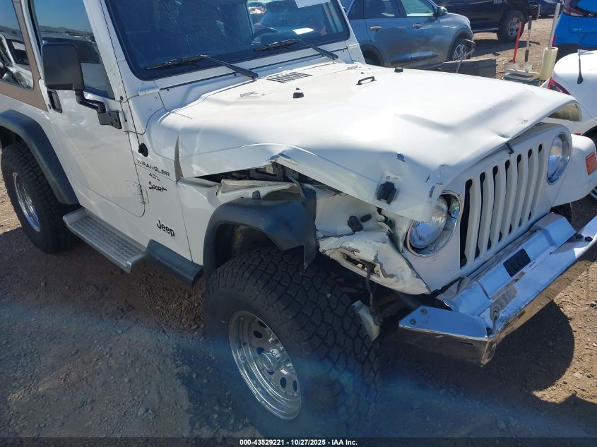2000 Jeep Wrangler Sport VIN: 1J4FA49S6YP748610 Lot: 43529221
