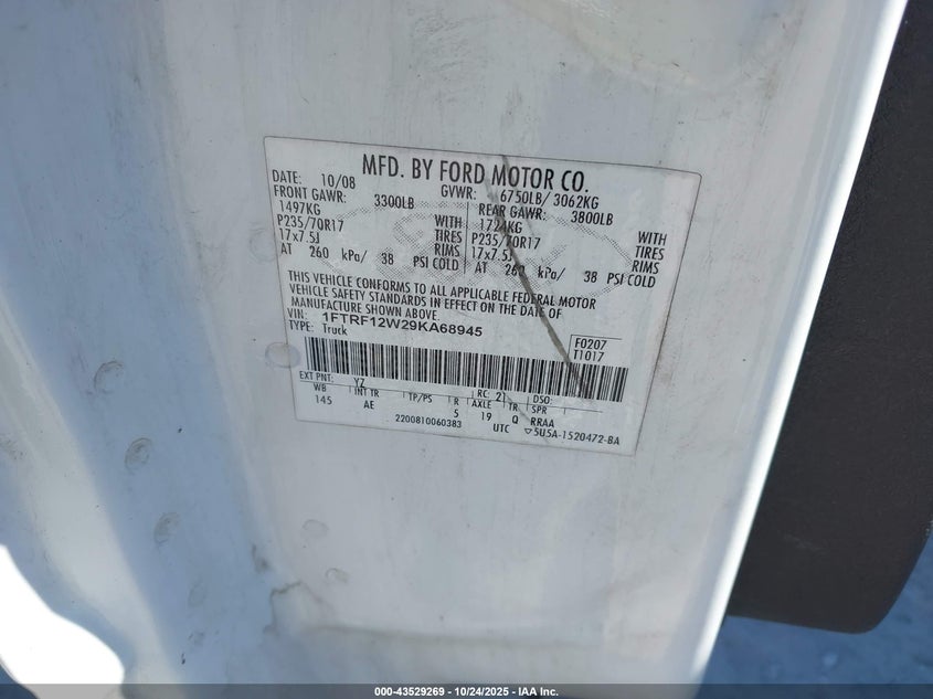 1FTRF12W29KA68945 2009 FORD F-150 photo no. 9