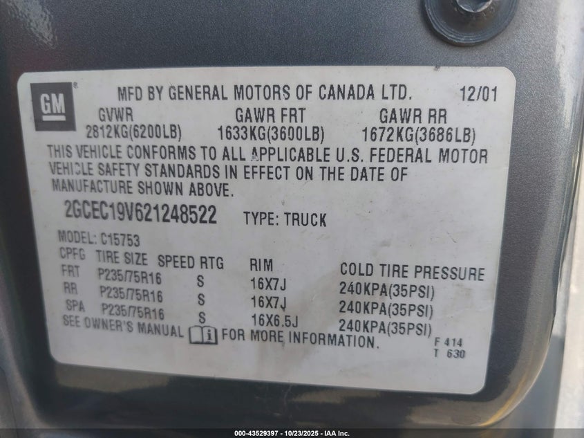 2GCEC19V621248522 2002 CHEVROLET SILVERADO photo no. 9
