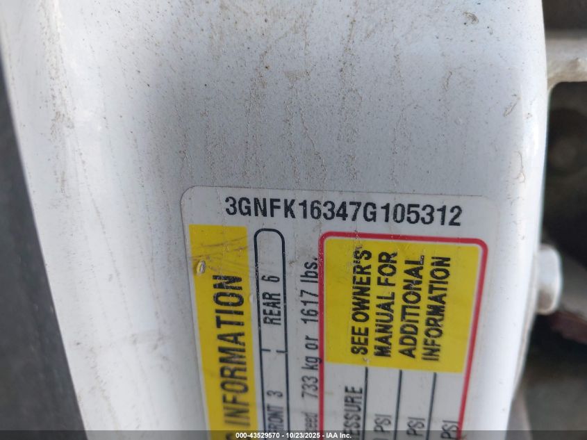2007 Chevrolet Suburban 1500 Ls VIN: 3GNFK16347G105312 Lot: 43529570