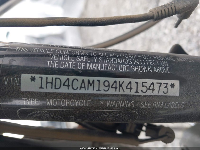 2004 Harley-Davidson Xl883 VIN: 1HD4CAM194K415473 Lot: 43529713