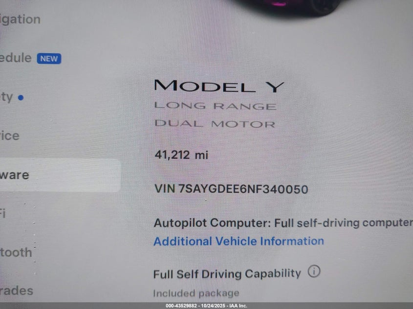 2022 Tesla Model Y Long Range Dual Motor All-Wheel Drive VIN: 7SAYGDEE6NF340050 Lot: 43529882