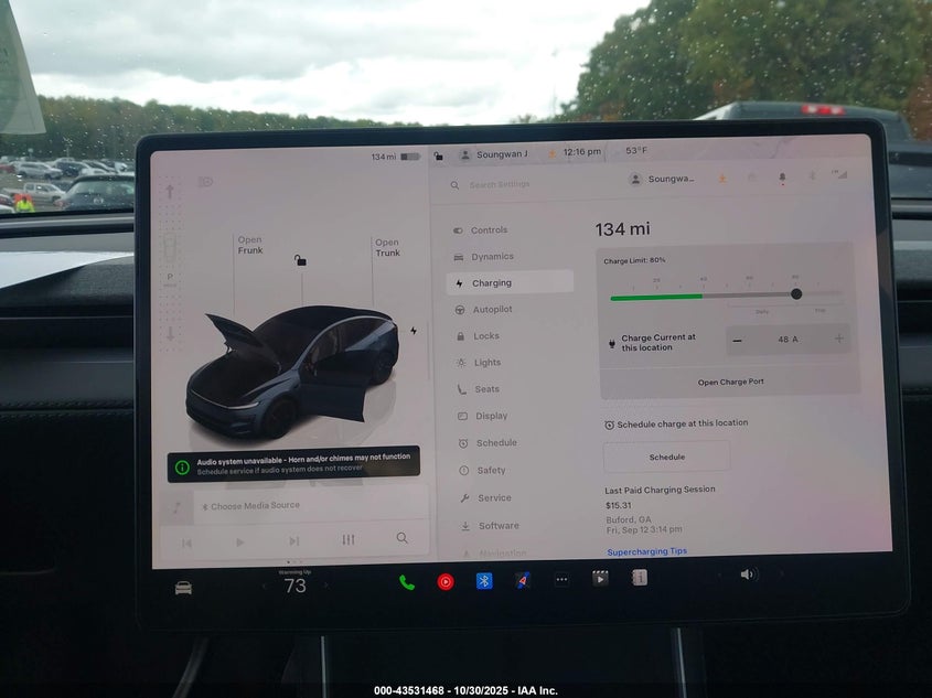 2026 Tesla Model Y Long Range Dual Motor All-Wheel Drive VIN: 7SAYGDEDXTA466087 Lot: 43531468