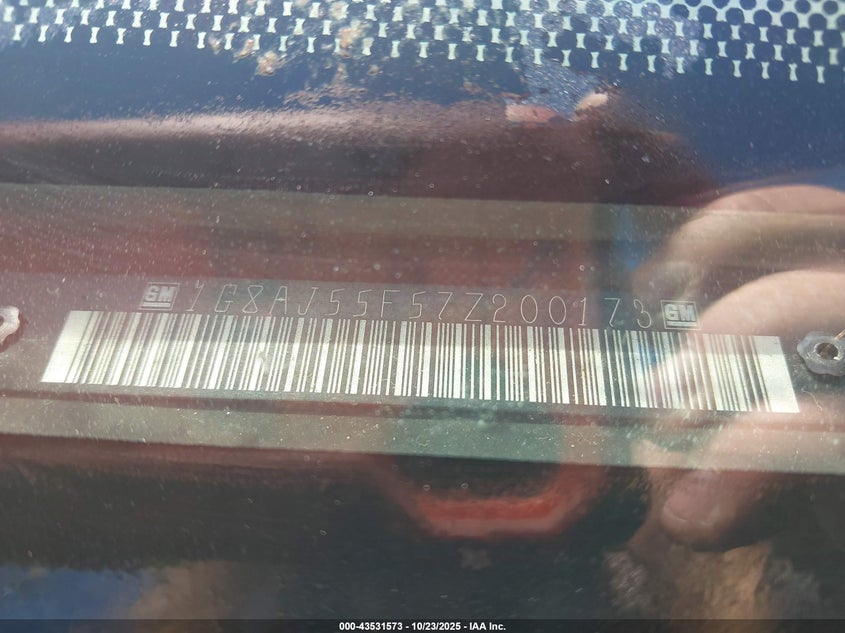 2007 Saturn Ion Ion 2 VIN: 1G8AJ55F57Z200173 Lot: 43531573
