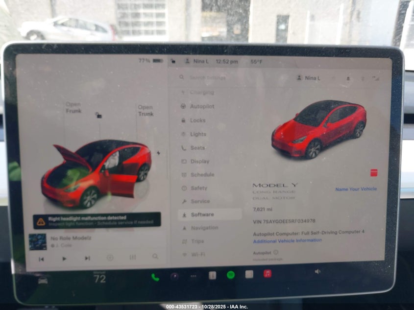 2024 Tesla Model Y Long Range Dual Motor All-Wheel Drive VIN: 7SAYGDEE5RF034978 Lot: 43531723