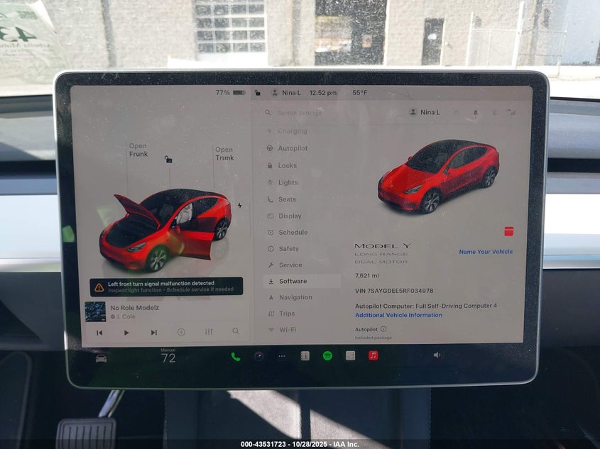 2024 Tesla Model Y Long Range Dual Motor All-Wheel Drive VIN: 7SAYGDEE5RF034978 Lot: 43531723