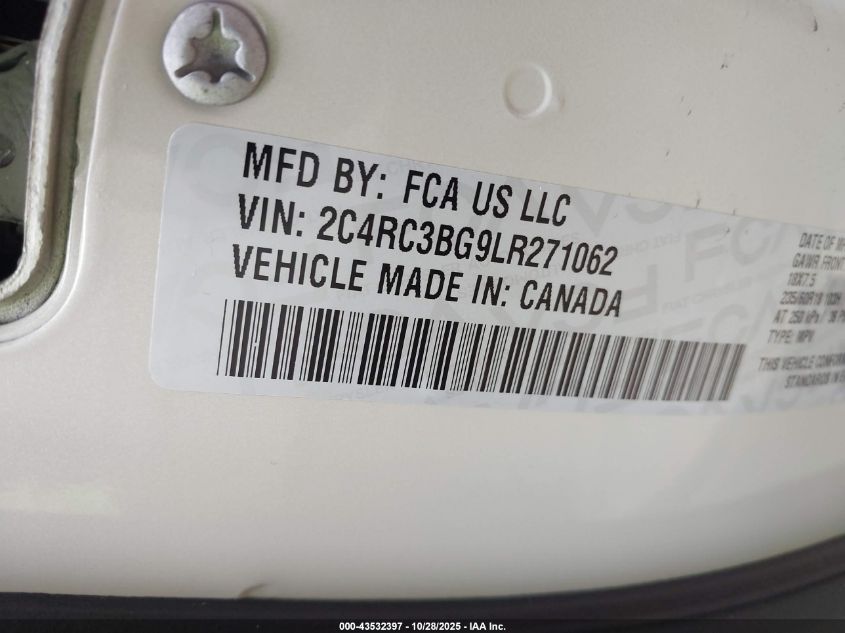 2020 Chrysler Pacifica Awd Launch Edition VIN: 2C4RC3BG9LR271062 Lot: 43532397