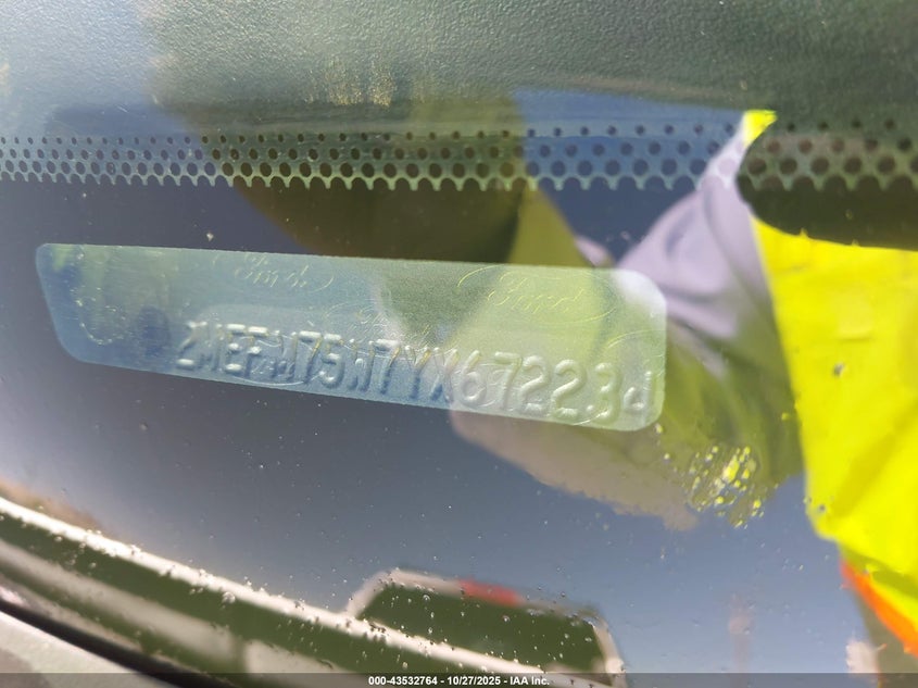 2000 Mercury Grand Marquis Ls VIN: 2MEFM75W7YX672234 Lot: 43532764