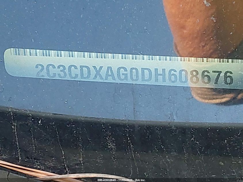 2013 Dodge Charger Police VIN: 2C3CDXAG0DH608676 Lot: 43532849