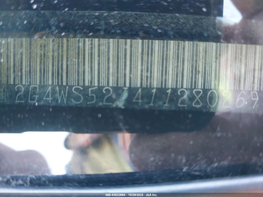 2001 Buick Century Custom VIN: 2G4WS52J411280269 Lot: 43532864