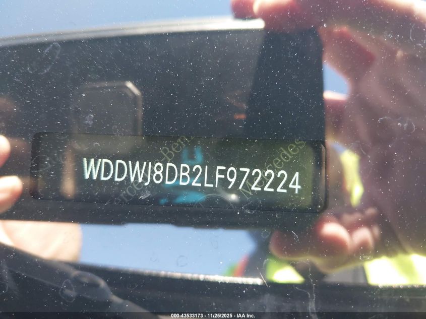 2020 Mercedes-Benz C 300 VIN: WDDWJ8DB2LF972224 Lot: 43533173