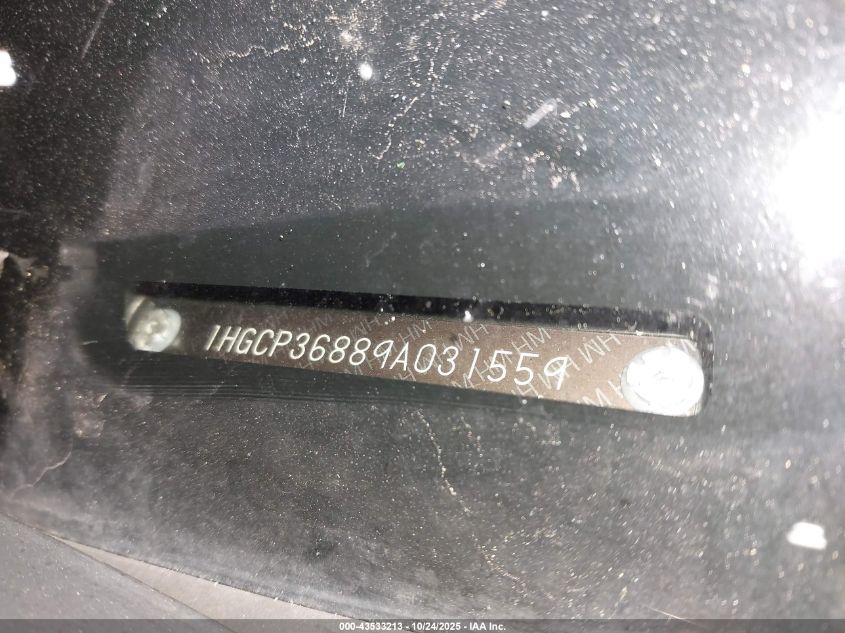 2009 Honda Accord 3.5 Ex-L VIN: 1HGCP36889A031559 Lot: 43533213