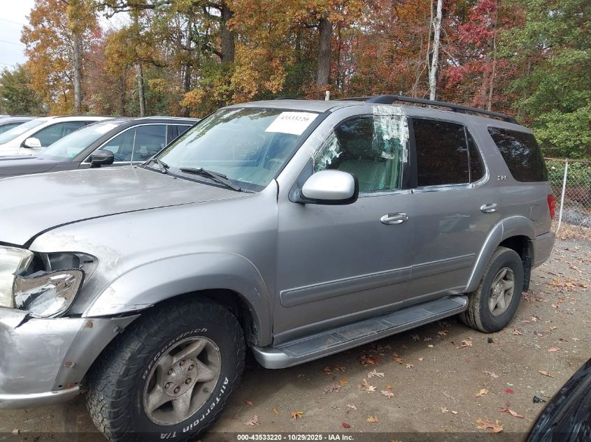 2002 Toyota Sequoia Sr5 V8 VIN: 5TDBT44AX2S075282 Lot: 43533220